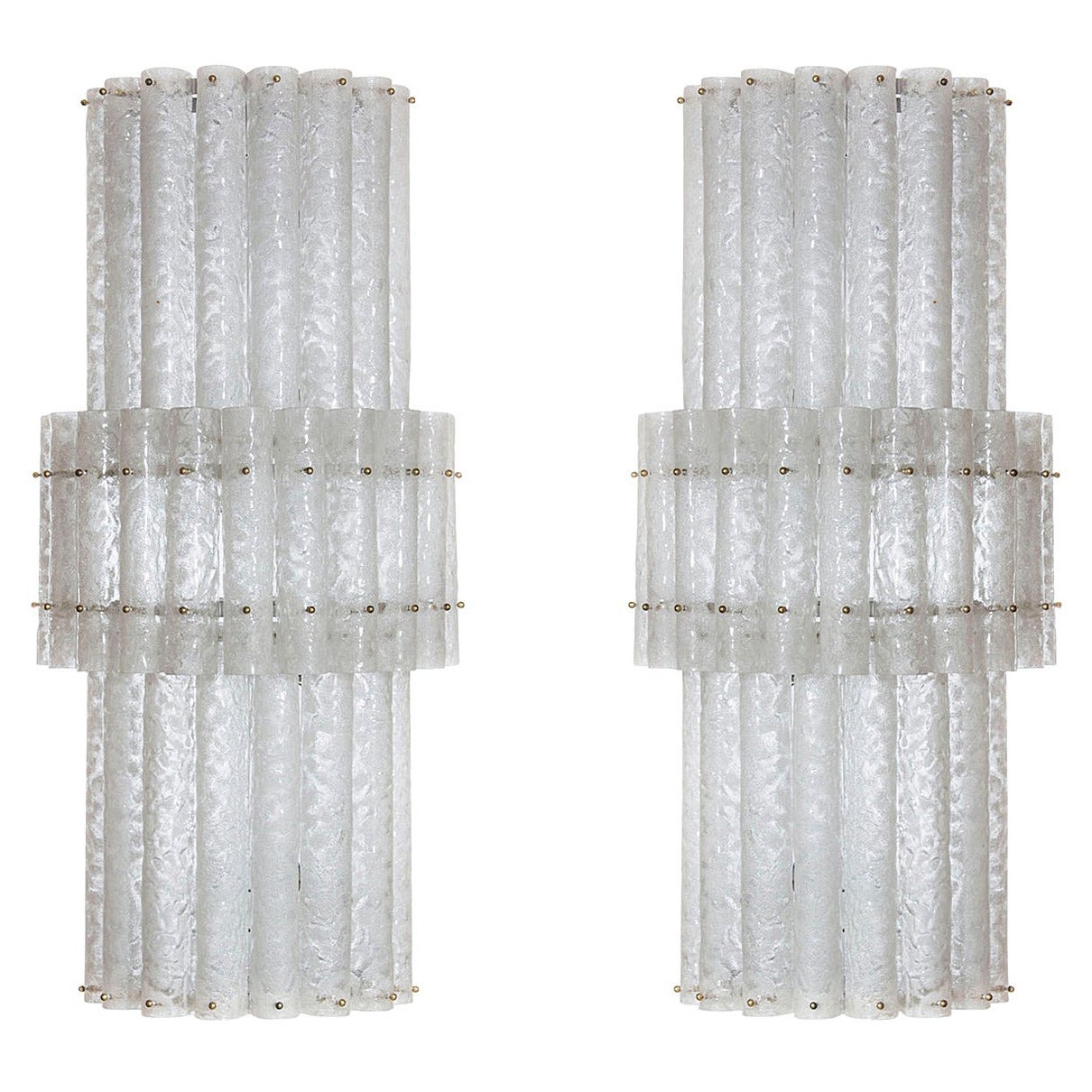 Pair of Huge Sconces in Murano Glass, Attributed to Mazzega 1970s, Italy