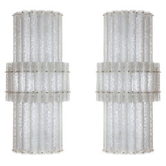 Pair of Huge Sconces in Murano Glass, Attributed to Mazzega 1970s, Italy