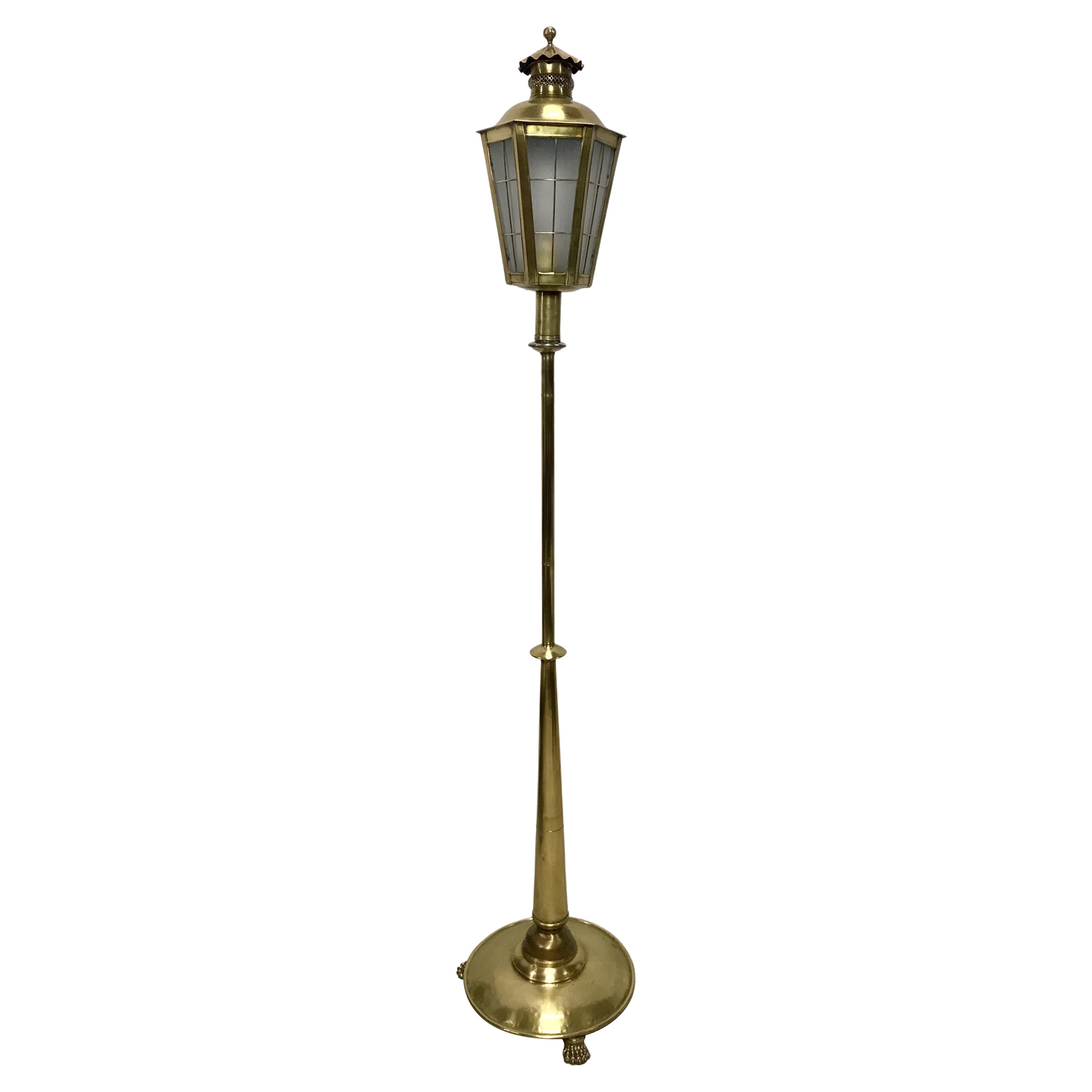 Brass Lantern Floor Lamp, England 19th Century