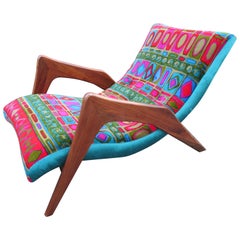 Outstanding Jack Lenor Larsen Adrian Pearsall Crescent Lounge Chair Mid-Century