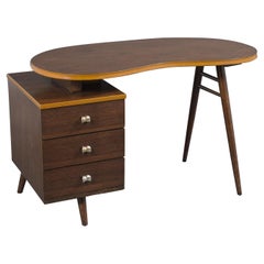 Retro Mid-Century Modern Pedestal Desk