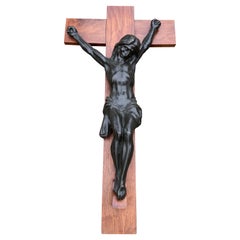 Large & Impressive, Bronze Corpus of Christ Crucifix, Amazing Details and Patina