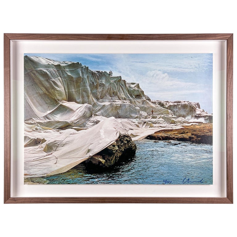 Christo & Jeanne Claude, “Wrapped Coast”, Signed and Numbered Offset Print, 1977 For Sale