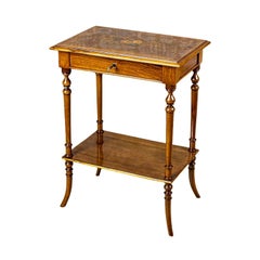 Antique 19th-Century Sewing Table With Inlaid Top