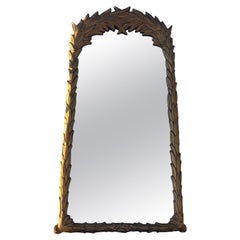 Hollywood Regency Foliate Palm Frond Full-Length Mirror in the Serge Roche Style