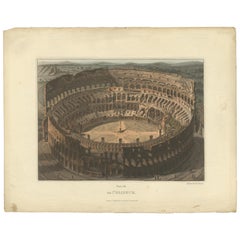 Set of 5 Antique Prints of Ancient Buildings in Rome and its Vicinity, 1844