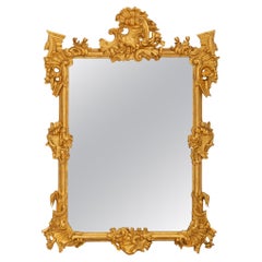 Italian 19th Century Baroque St. Giltwood Mirror