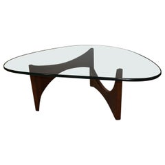 Vintage Adrian Pearsall Amoeba Form Glass Top Coffee Table