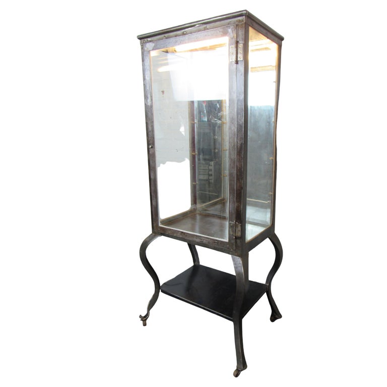 Industrial Apothecary Display Cabinet For Sale