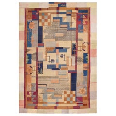 Vintage Art Deco Indian Rug. Size: 12 ft 7 in x 18 ft 7 in