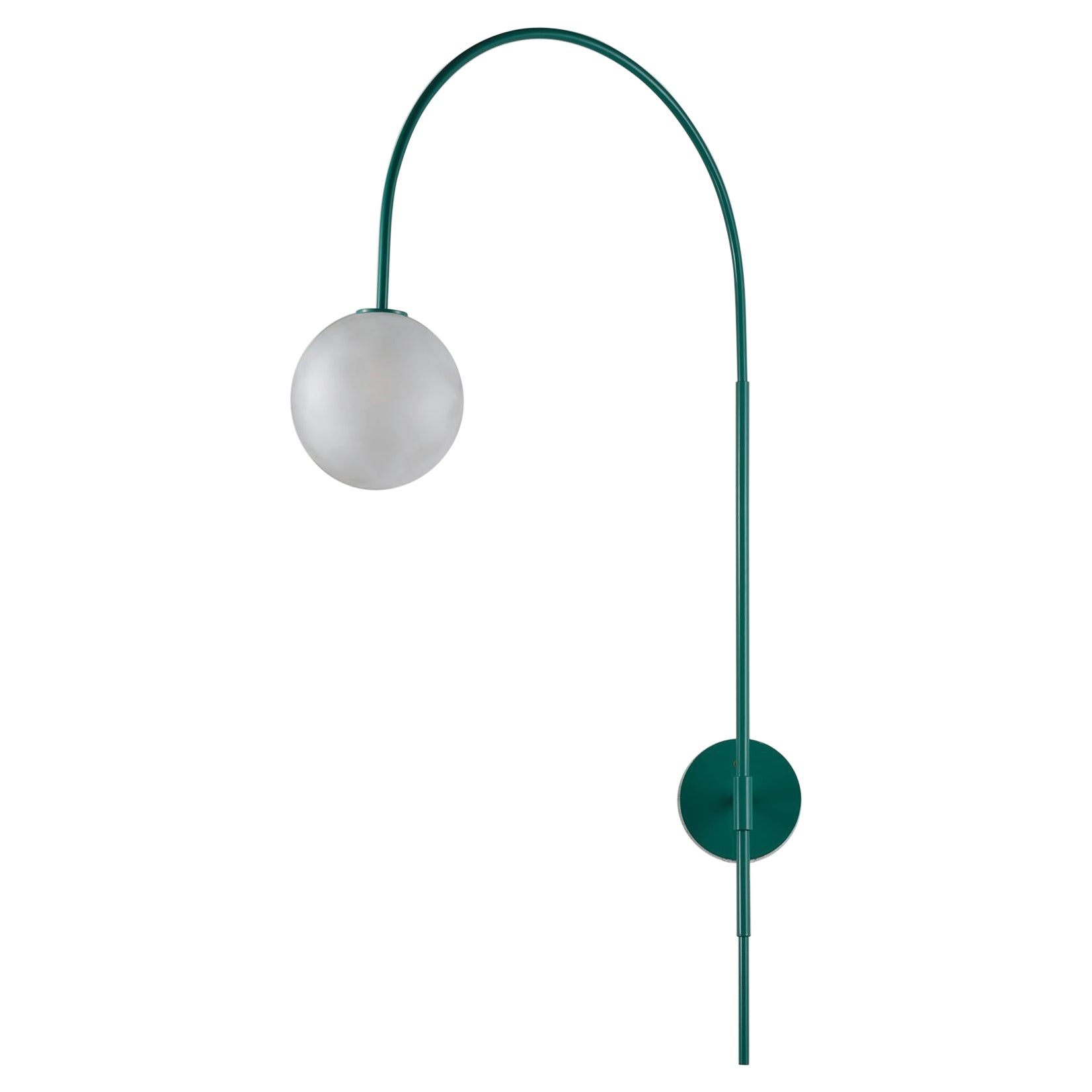 ARC Wall Lamp or Sconce in Green Enamel & Blown Glass by Blueprint Lighting