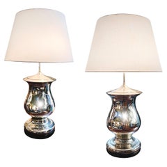 Pair of Mid-20th Century Mercury Glass Table Lamps