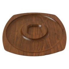 Mid Century Divided Wood Tray by Gladmark
