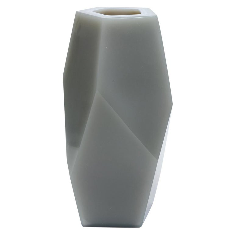 Hand Blown Peking Glass Vase by Robert Kuo For Sale