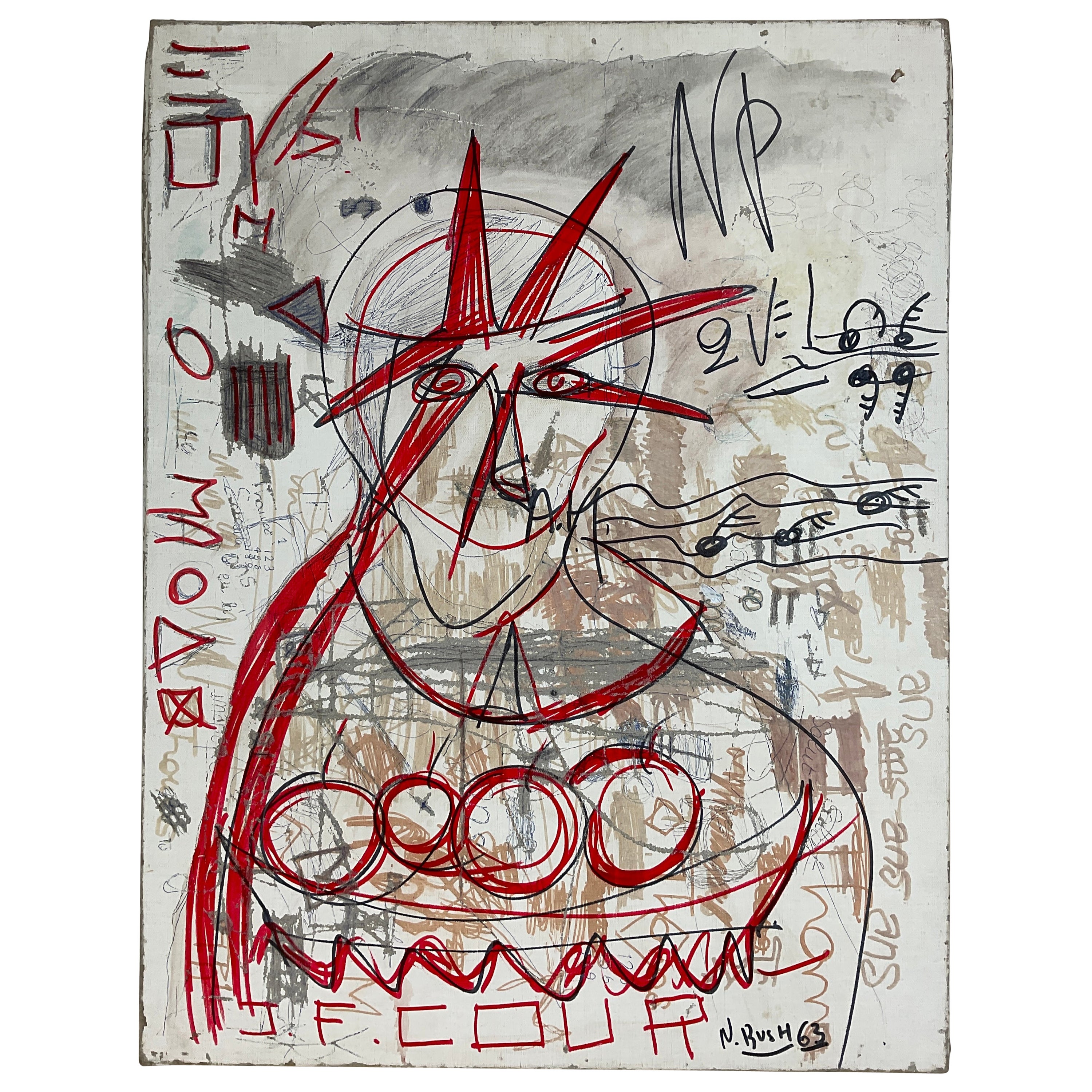 Pintura moderna que representa la libertad titulada "Krach" de Nico Rush