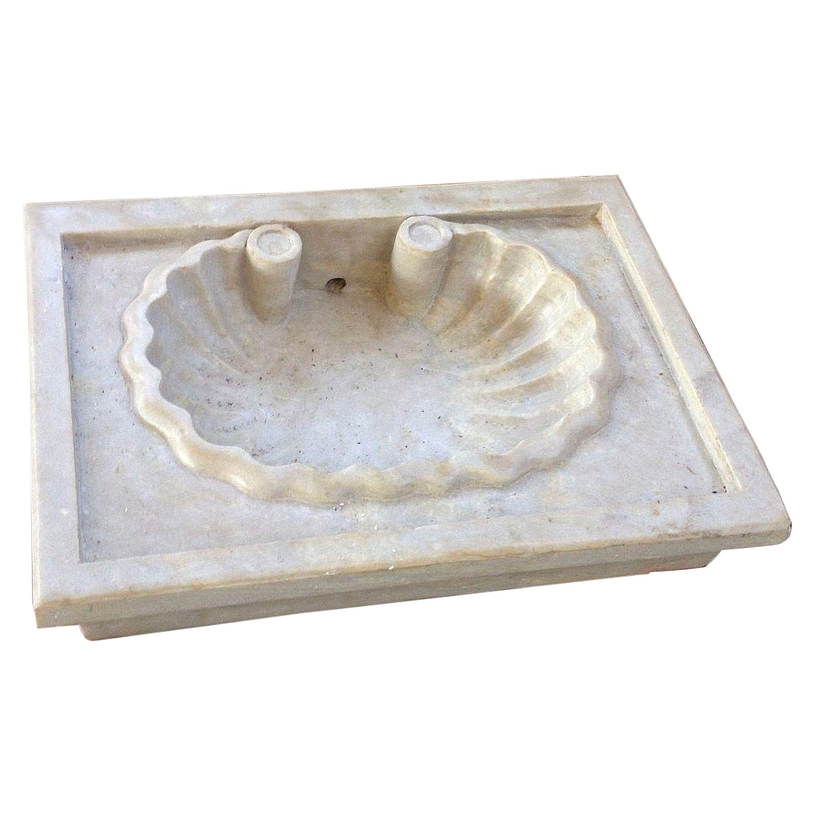 Classical Carrara Marble Shell Sink