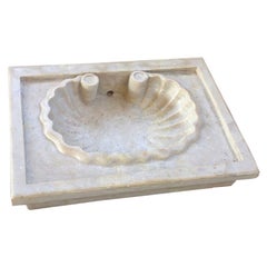 Éviers classiques en forme de coquillage en marbre de Carrare