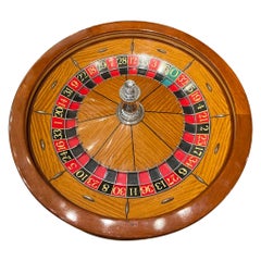 Vintage 1960s Satinwood and Mahogany Roulette Wheel from the Ritz Hotel Casino in Paris