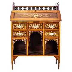 Antique Highly Decorative English Lady's Secretary Desk from the 19th Century