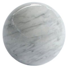 Handmade Small Paperweight with Sphere Shape in Grey Bardiglio Marble