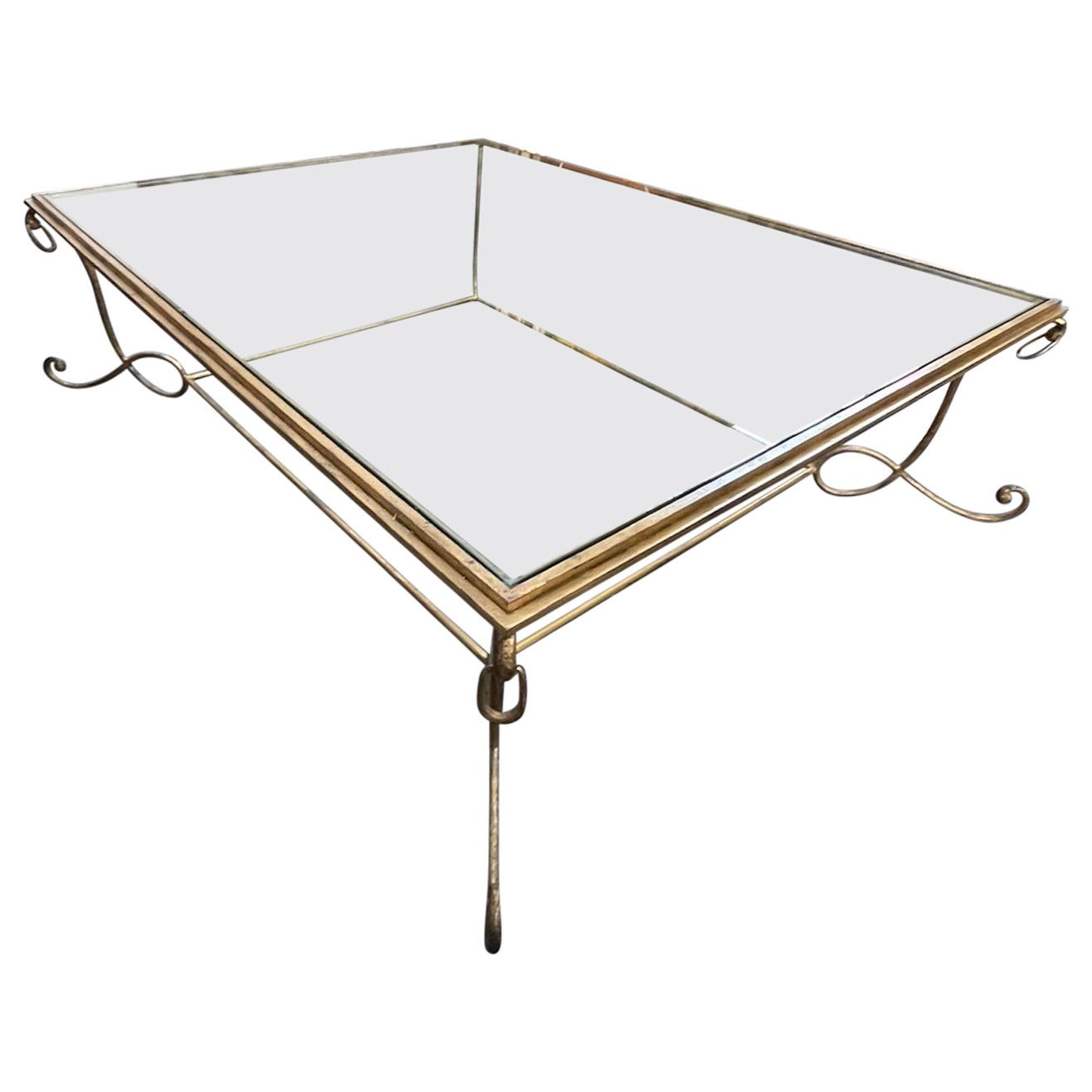 Oversize Coffee Table Bronze and Glass