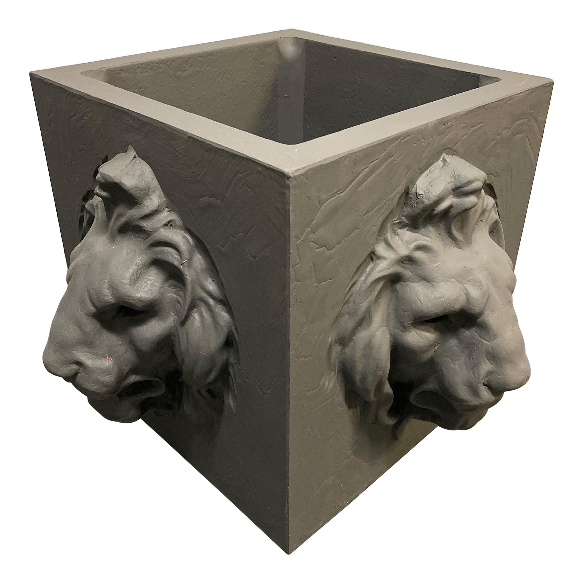 Four Sided Lion Head Planter For Sale