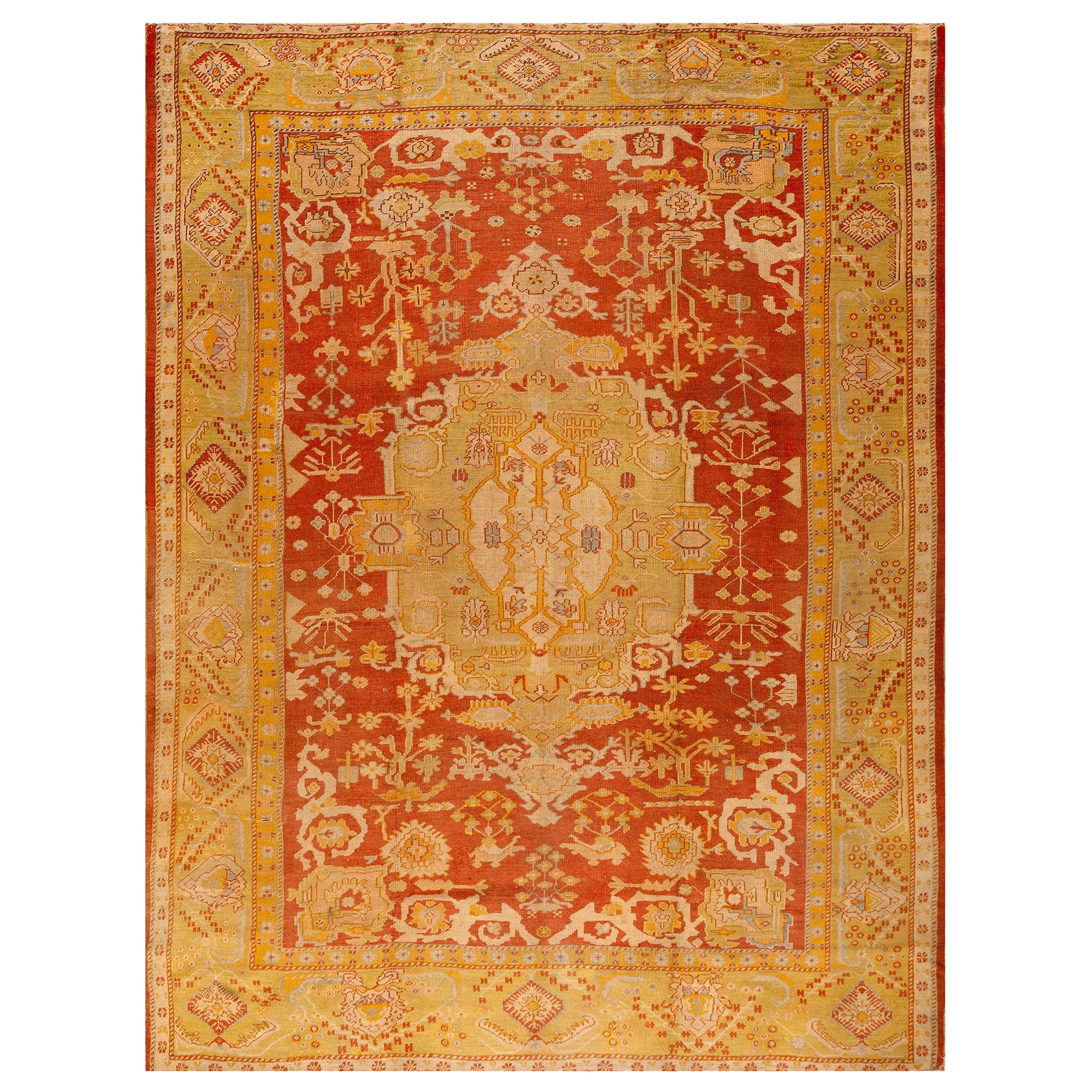 Oushak turc de la fin du XIXe siècle  Tapis ( 9' x 12' - 270 x 365 cm) 