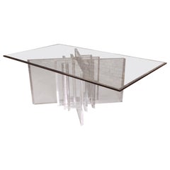 Modern Sculptural Lucite Pedestal Dining Table Attributed to Jeffrey Bigelow