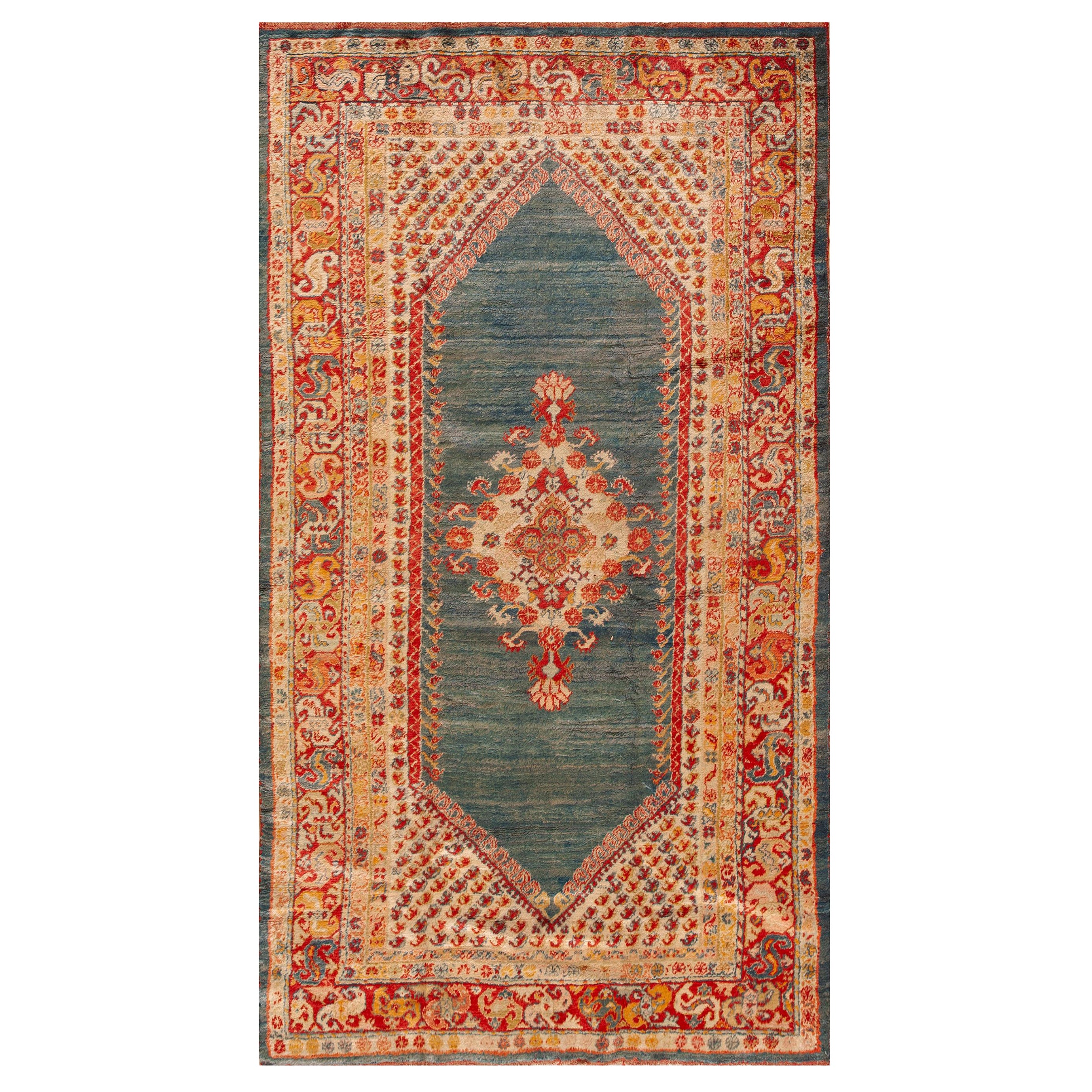 Late 19th Century Turkish Angora Oushak Carpet ( 5' 2'' x 9' 4'' - 157 x 284 )
