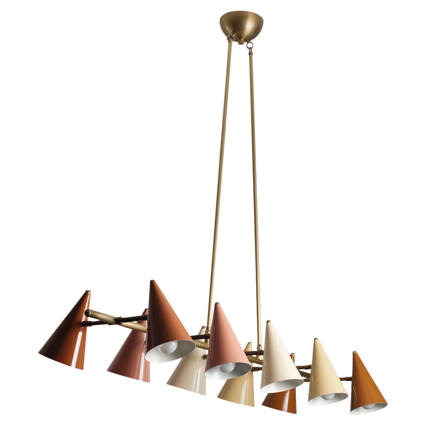 FLOTILLA Chandelier in Brass and Terracotta Enamel by Blueprint Lighting 2021 For Sale