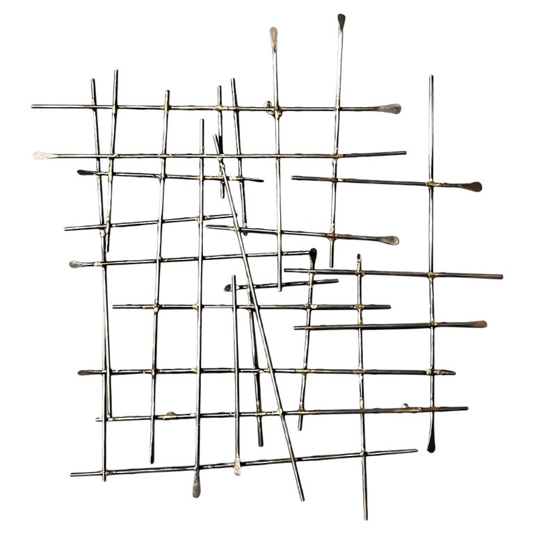 Vintage Brazed Abstract Steel Wall Sculpture at 1stDibs