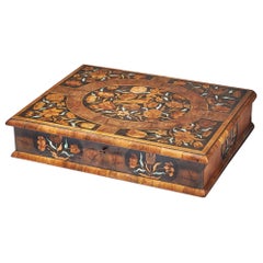 17th Century Museum Grade William and Mary Olive Oyster Marquetry Lace Box