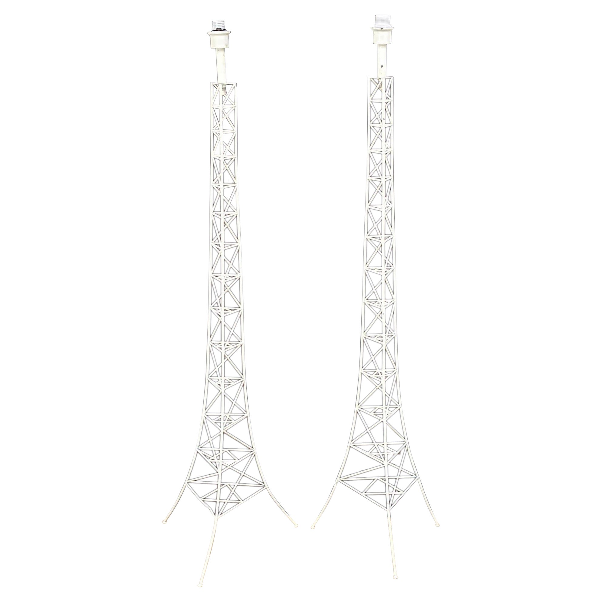 Wire Rod Eiffel Tower Style Floor Lamps For Sale