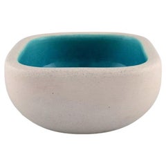 Keramos Sèvres, France, Bowl in Glazed Stoneware, Beautiful Turquoise Glaze