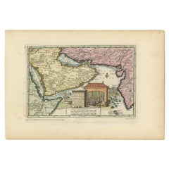 Merveilleuse petite carte des côtes d'Arabie, de Perse et de l'Inde occidentale, vers 1710