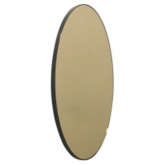 Ovalis Oval Bronze Tinted Modern Mirror with Patina Frame, Large