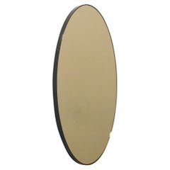 Ovalis Oval Bronze Tinted Contemporary Mirror with Patina Frame, Oversized