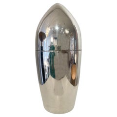 Art Deco Bullet Cocktail Shaker, Silvered Metal, 1930s