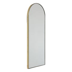 Arcus Arch shaped Art Deco Modern Wall Mirror with Brass Frame, Medium