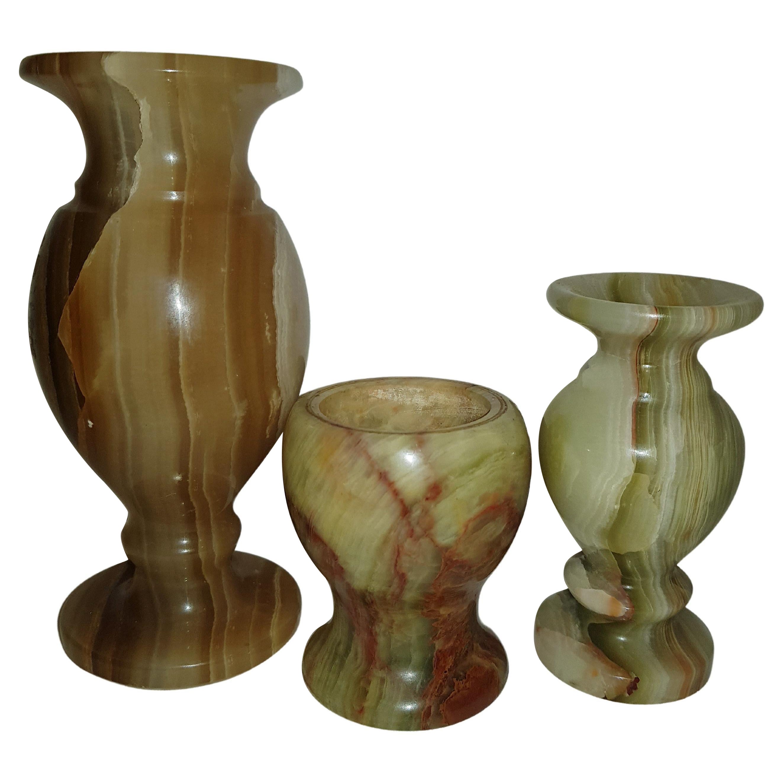 Vitange Hand Craft Onix Stone Decorative Vases For Sale