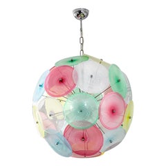 20th Century Barovier and Toso Sputnik Chandelier in Colored Murano Glass '70s