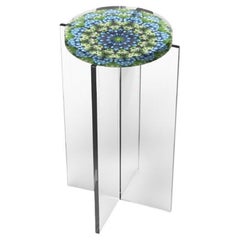 Acrylic, Modern Mandala Height Side Table