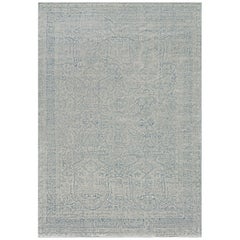 Handwoven Revival Kirman Style Silk Rug