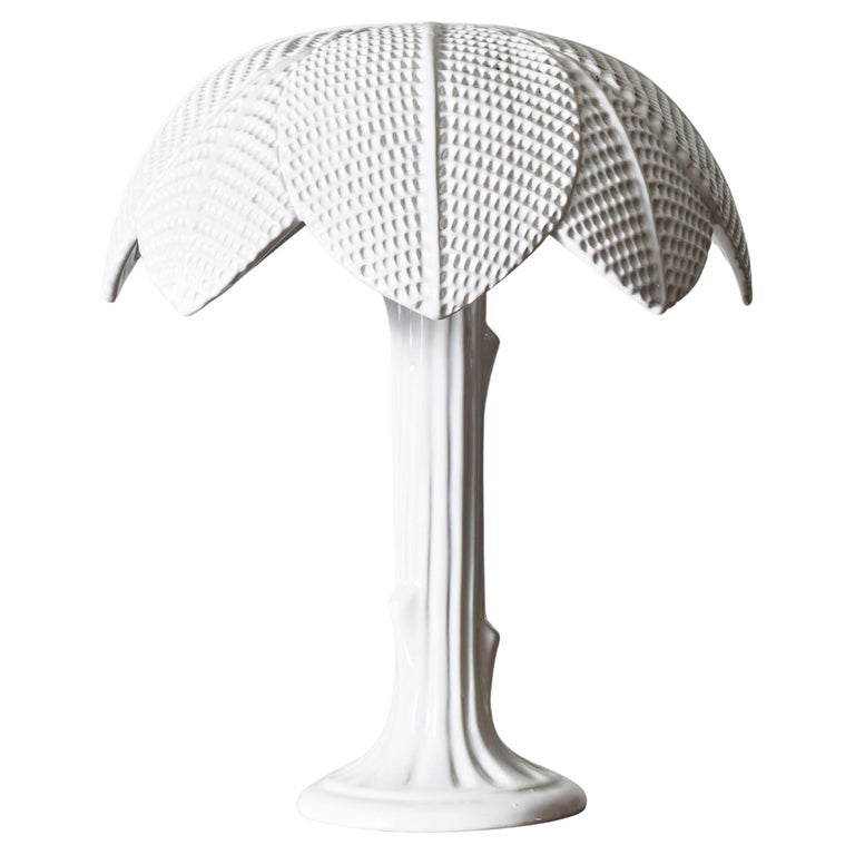 Tommaso Barbi Palm Tree Ceramic Table Lamp For Sale