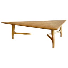 Post Modern Solid Maple Freeform Occasional Table Signed by David Frisk