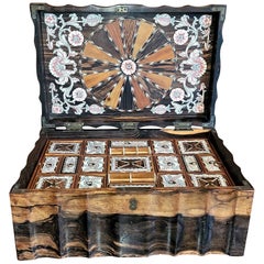 19C Anglo Ceylonese Sewing Box of Museum Quality