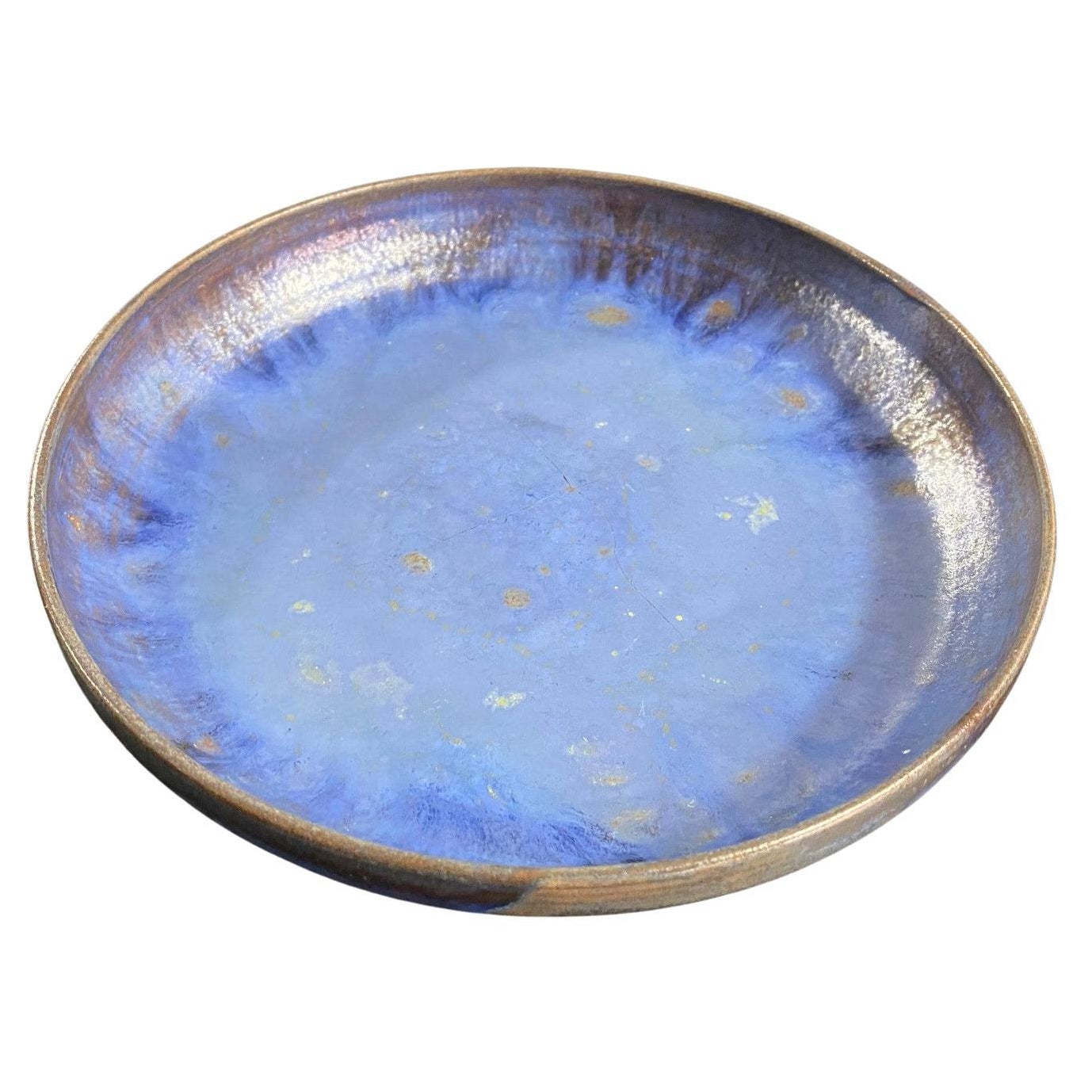 Beatrice Wood Signed Volcanic Ash Blue Iridescent Luster Studio Pottery Bowl