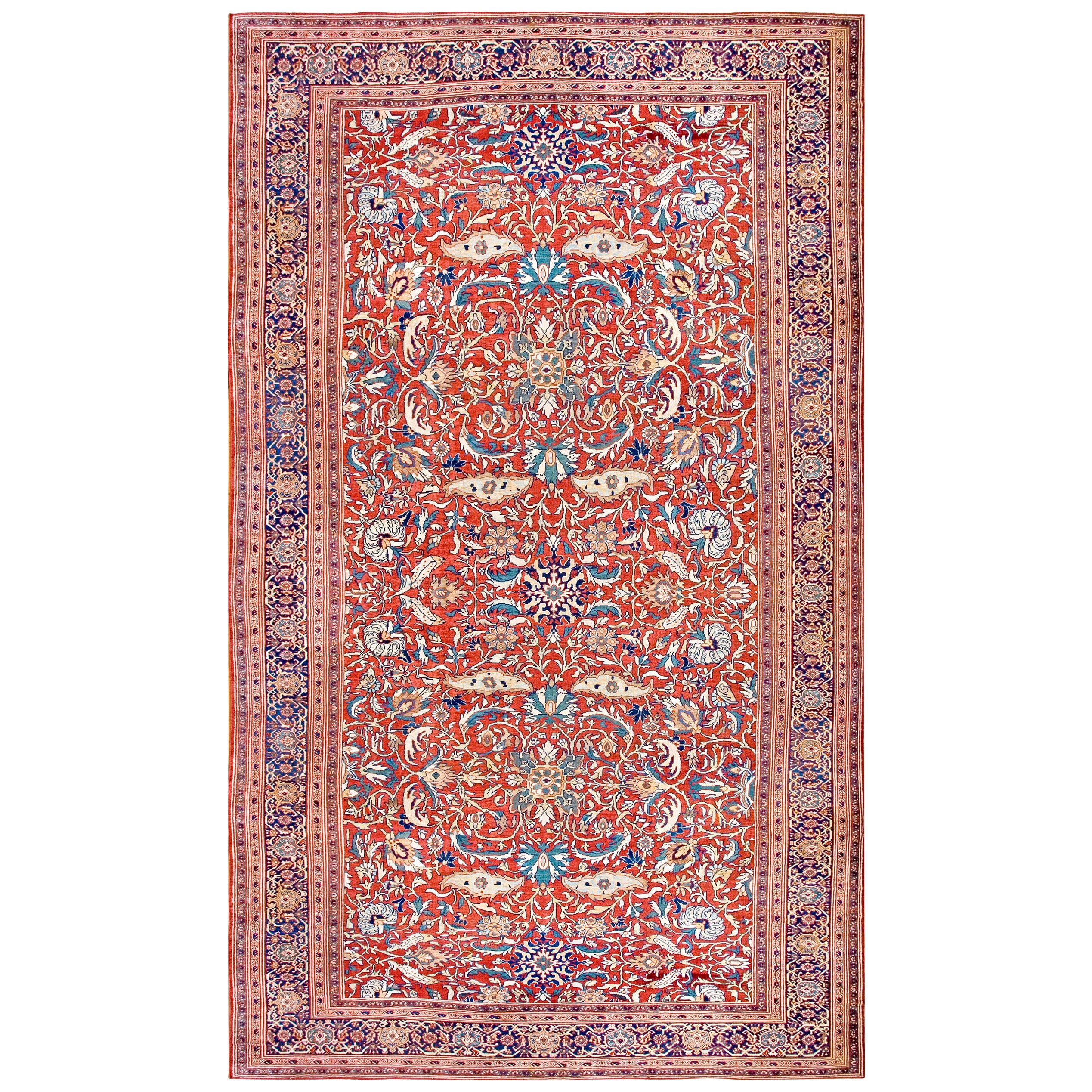 Antique Sultanabad Rug 12' 9'' x 22' 2'' For Sale