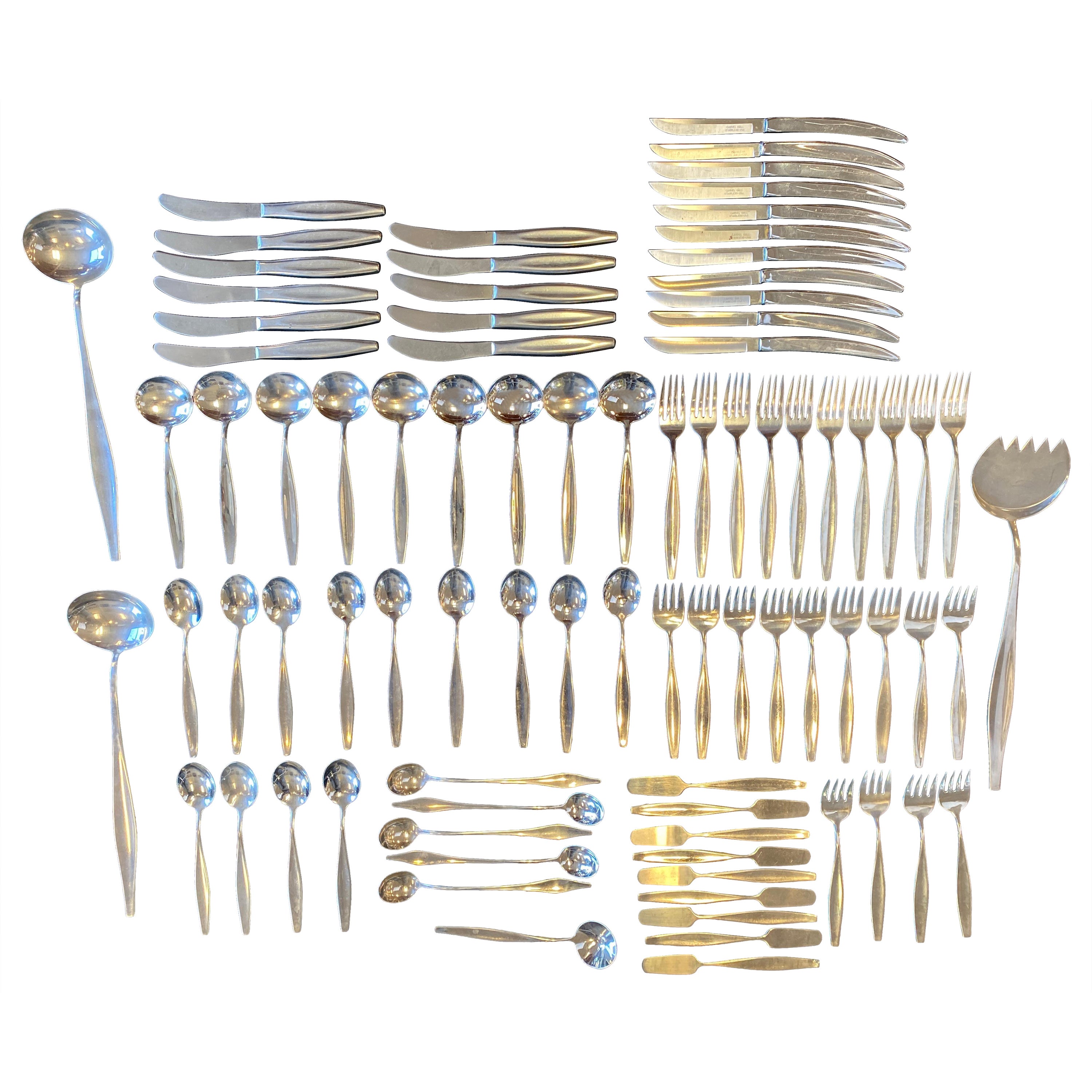 "Leisure" Flatware Designed by George Nelson For Carvel Hall 85 Piece Set