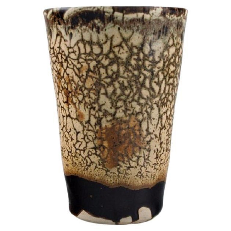 Isabelle Dacourt, France, Unique Vase in Glazed Stoneware, Late 20th C For Sale